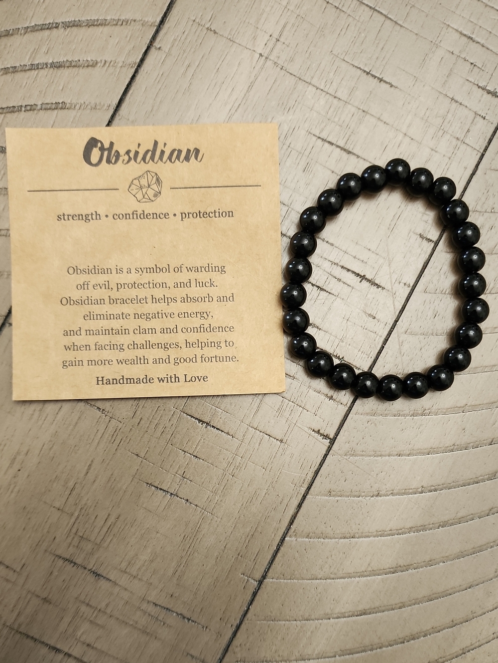 1pc Natural Crystal Bracelets For Women Men - 8mm Semi-Precious Gemstone Beaded
